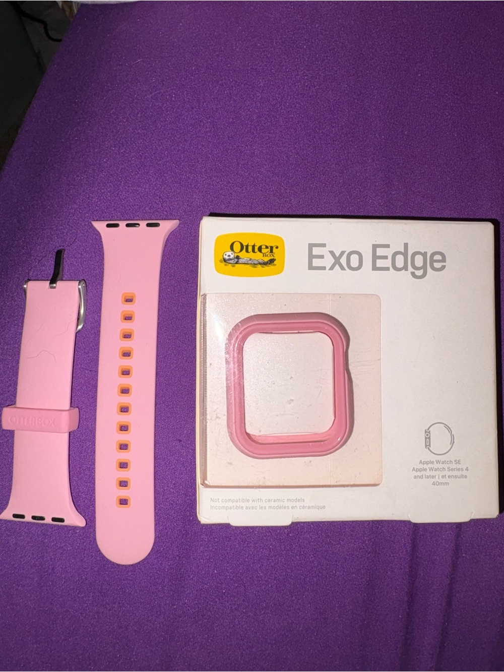 Apple Pink Watch Case and Sport Band Set